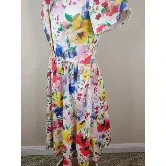 Myrtlewood of California Floral Fit Flare Dress Retro Colorful Cottagecore - Picture 7 of 10
